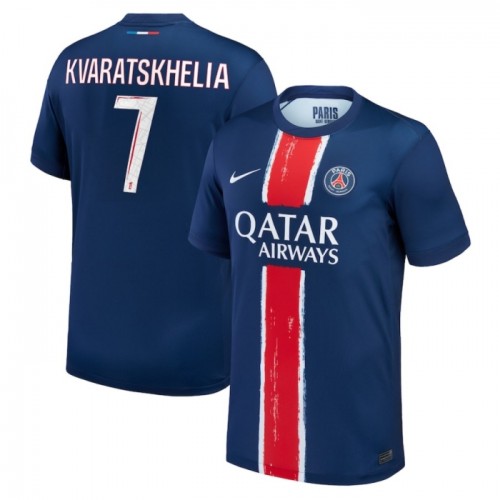 Paris Saint-Germain Kvaratskhelia 7 Fotbollströjor Hemma 2024-25 Paris Saint-Germain Kvaratskhelia 7 Fotbollströjor Hemma 2024-25